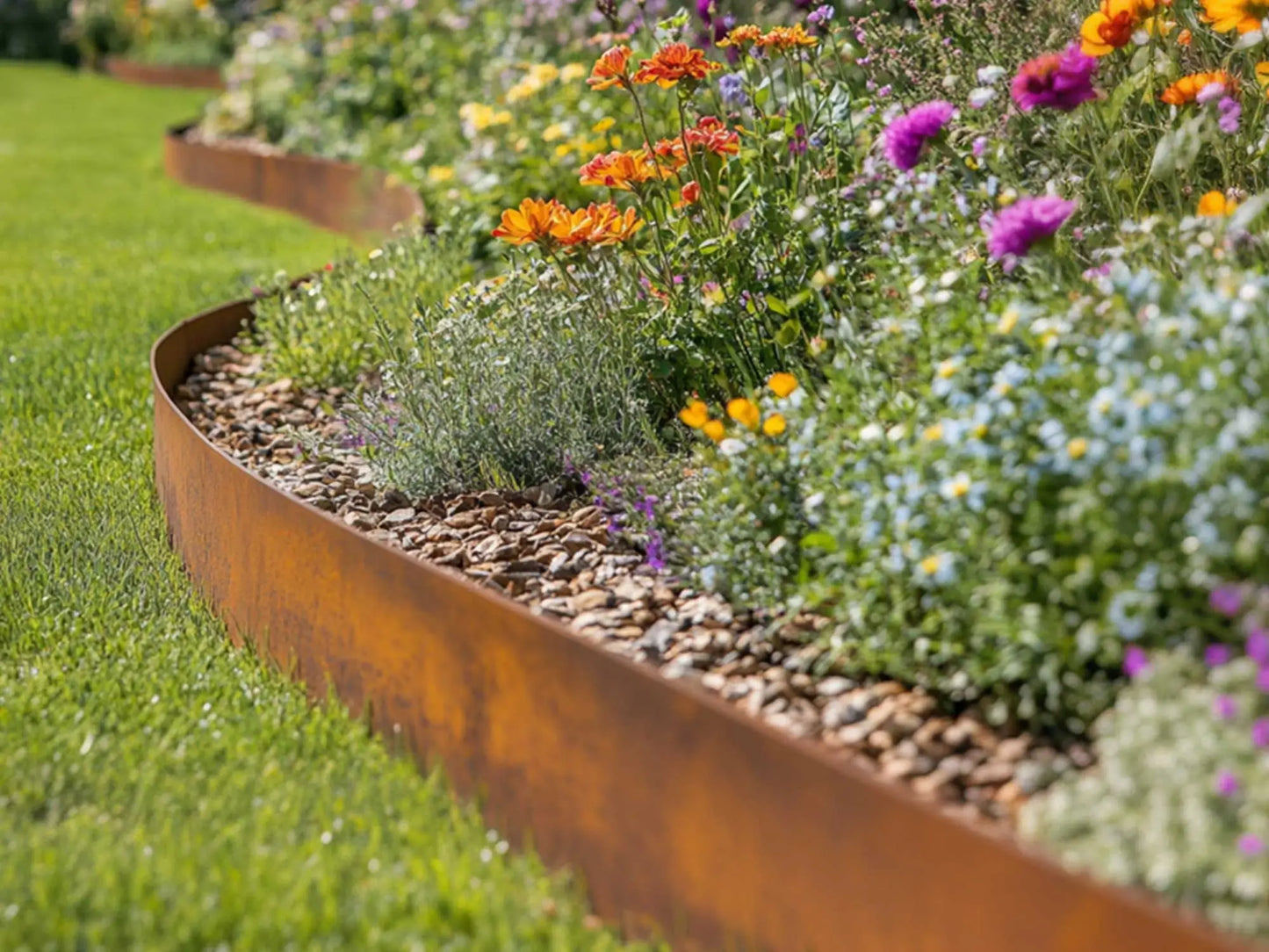 1.6mm Corten Steel Garden Edging (2.4m lengths)